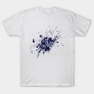 Abstract Navy Floral Pattern T-Shirt